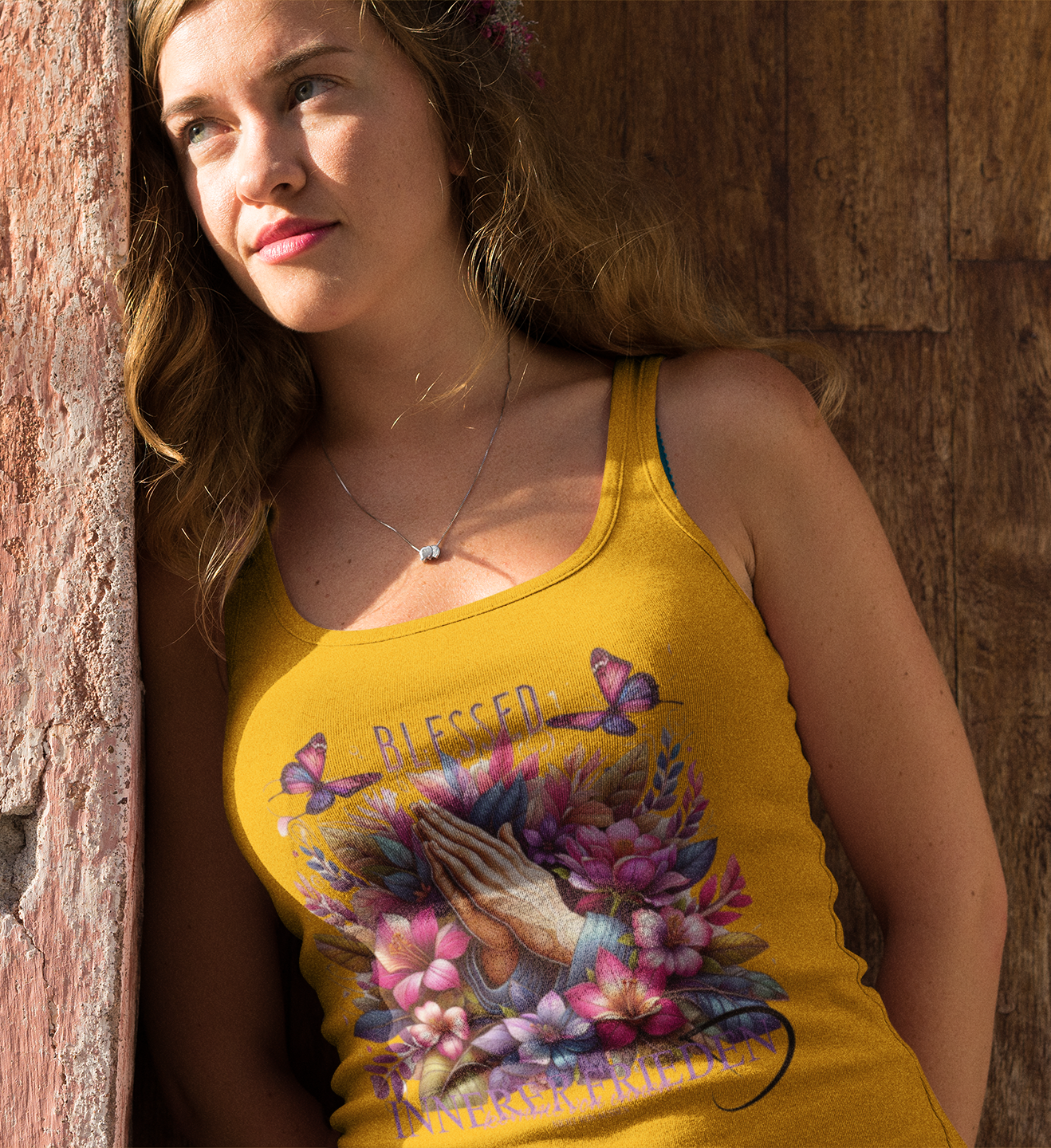 BLESSED "Modern Fit" Duarte Damen Tank- Top -innerer Frieden kommt von innen