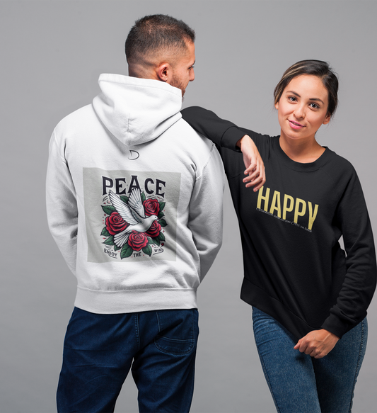 PEACE Duarte Rückenmotiv Kapuzenpullover Unisex Hoodie - enjoy